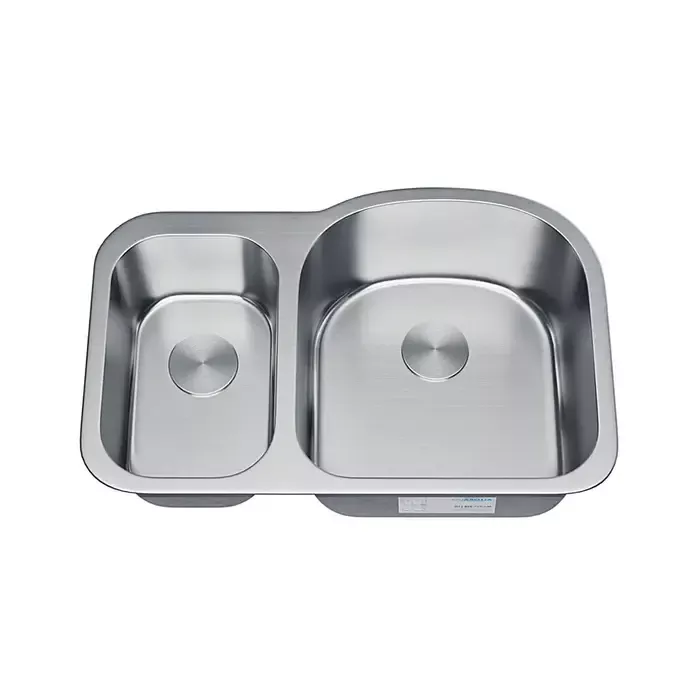 31" Undermount 30/70 Offset Double Bowl Stainless Steel Kitchen Sink