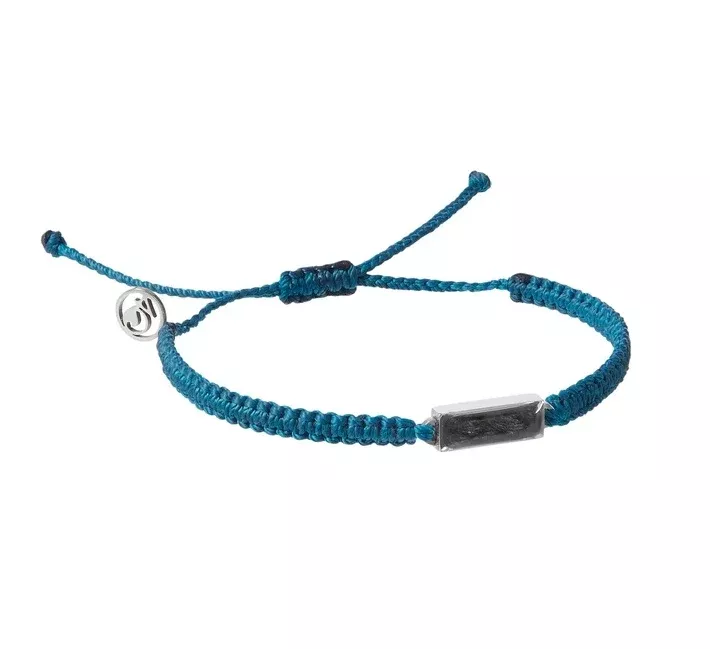4Ocean Teal Unisex Adjustable 100% Recycled Ghost Net Braided Bracelet
