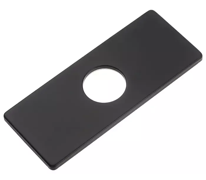 6-Inch Square Matte Black Bathroom Deck Plate