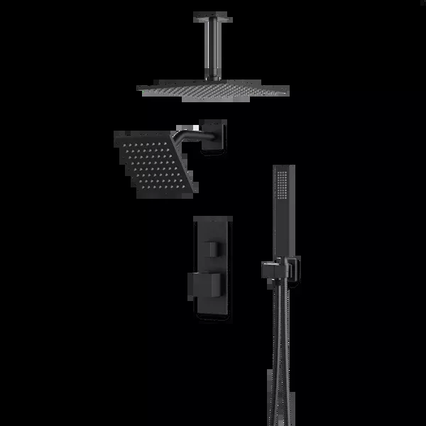 Artos - Edge Thermostatic Shower Trim Kit with Wall Mount & Ceiling Mo