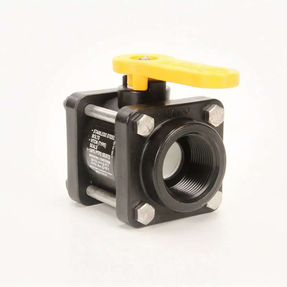 Banjo 1 1/4" 4 Bolt Poly Ball Valves; Standard Port