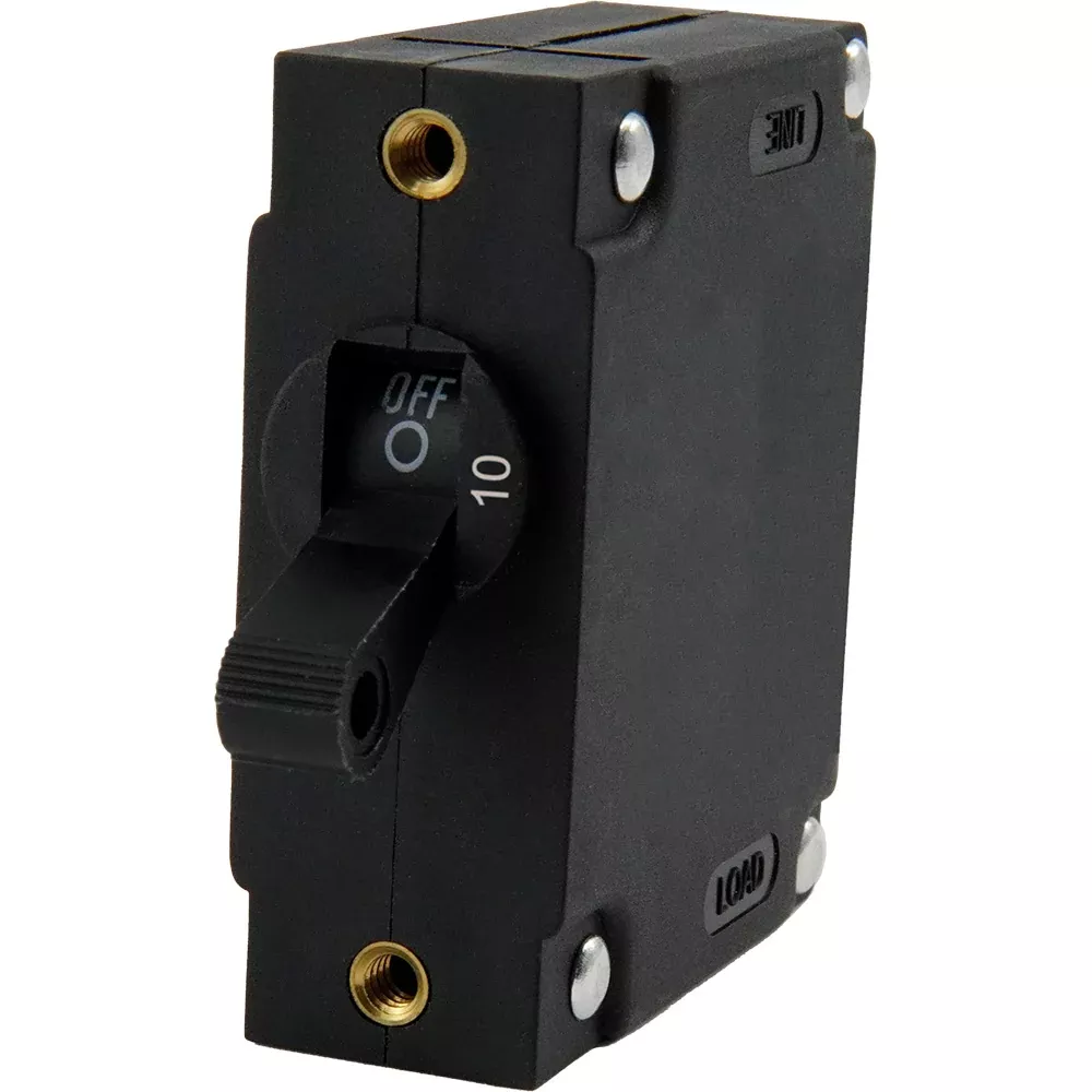 Egis A Series Black Toggle Panel Mount Circuit Breaker - Single Pole 10A [3211-10]