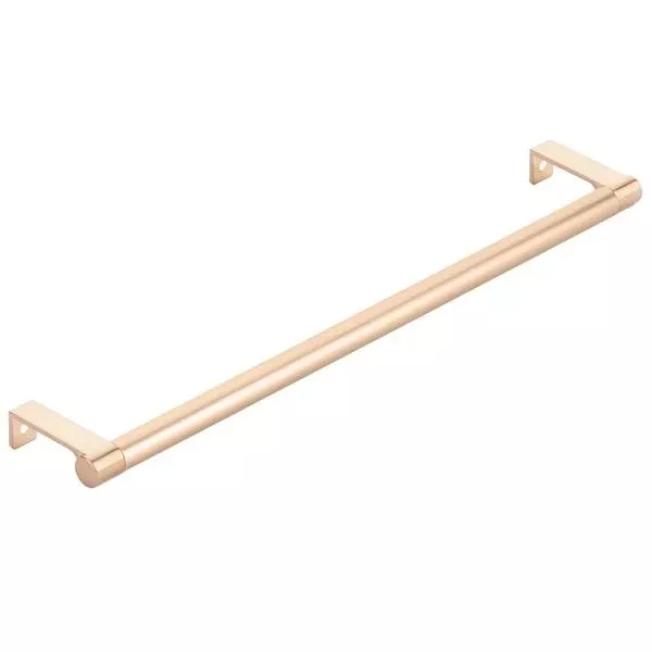 Emtek - Select Cabinet Edge Pull 12-1/4 Inch c-c, Round Edge Stem, Smo
