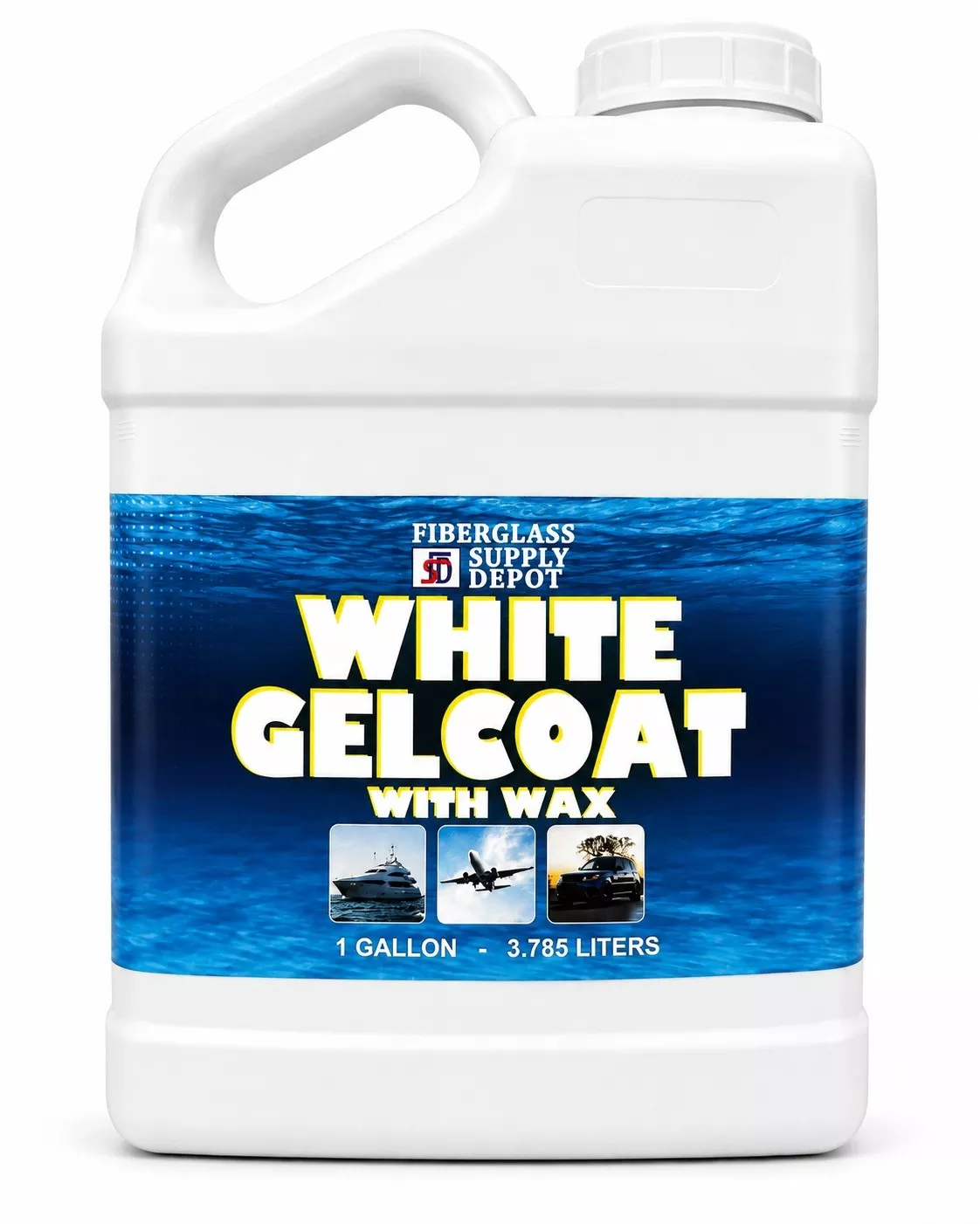 Gelcoat White With Wax Gallon
