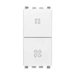 Imtra EIKON: 2P 10AX 2-WAY SWITCH FAN COIL WHITE — VM20063.B