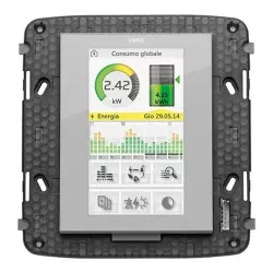 Imtra Eikon: 8-Module Domotics Touch Screen, 4.3", Flat Neutral — VMR21511.1.BN