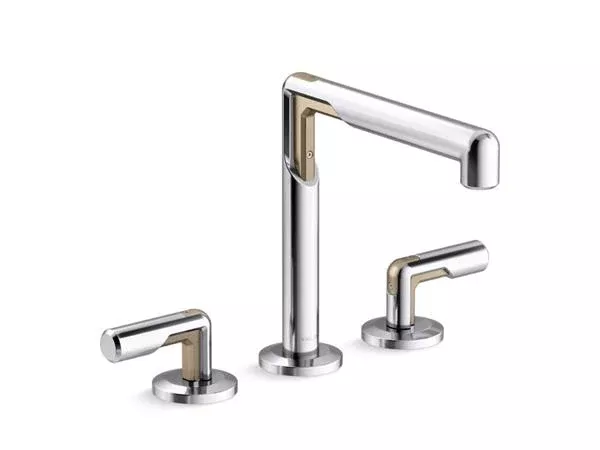 Kallista - Vice Deck Mount Bath Faucet - Brushed Broze/Polished Chrome