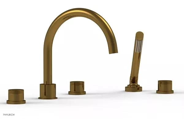 Phylrich - Basic II Deck Tub Set W/Handshower Trim Only Knurled Handle