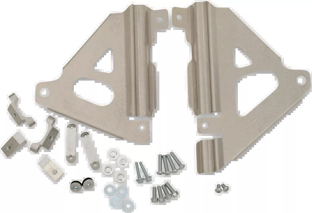 Works Connection Radiator Brace Set - Silver - Kawasaki - 18-300 - A&D Discount Performance